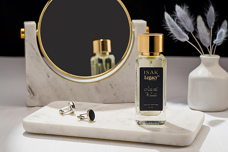 creative perfume product photography in a studio setup by best product stylist in delhi india