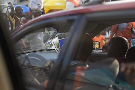 Flags of Real Madrid football club displayed inside a car shot by Ashish Gurbani top fashion photographer based in Mumbai India.