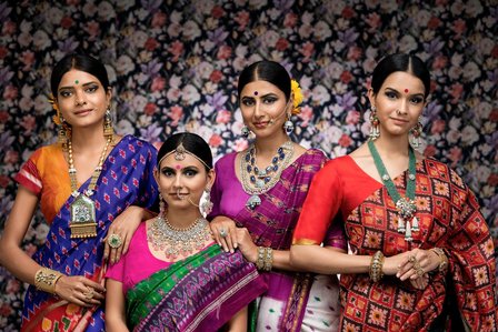 Colorful concept of female indian leading models shoot for leading indian jewellery brand photography by best indian advertising photographer based in Pune and Mumbai India.