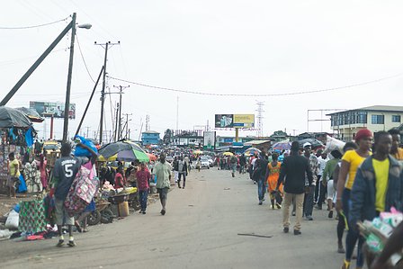 Busy street of a town in monrovia shot by Ashish Gurbani best photographer based in Mumbai India.