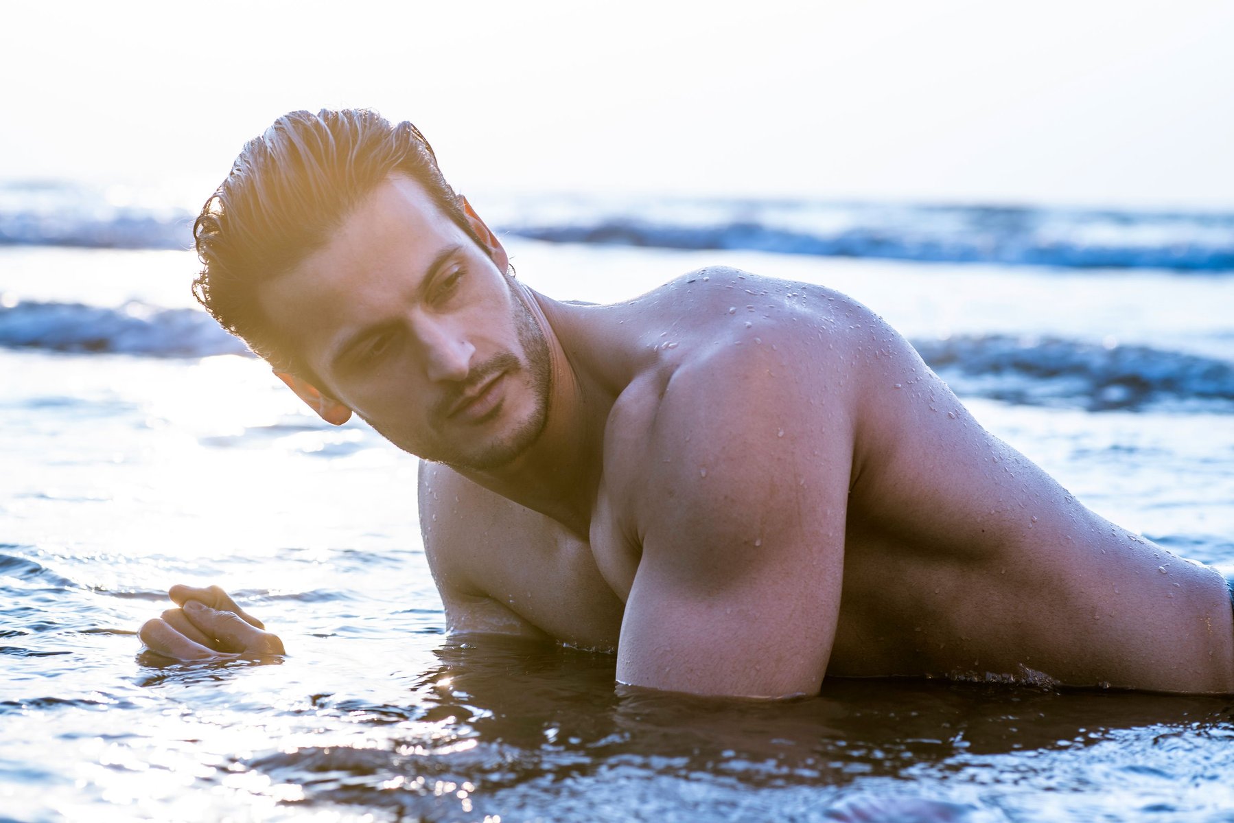 an up close and personal professional photoshoot with fashion model angel Singh on the beach sand by leading fashion photographer ashish gurbani based in Mumbai india