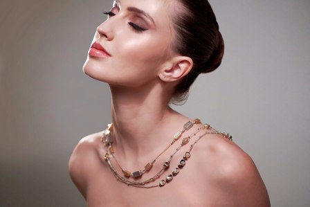 classic minimalistic portrait of model posing with delicate indian jewelry fashion shoot with best fashion photographer based in mumbai india