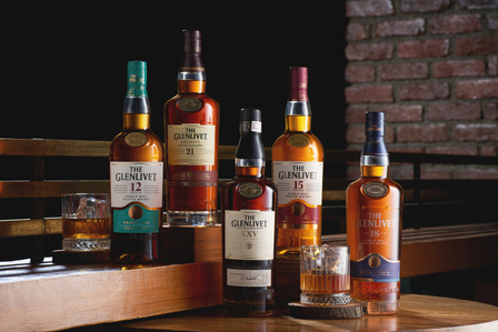 A group of bottles arranged in a group shot on a wooden table in front of a brick wall, taken by a professional product photographer in Pune, India.