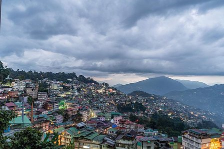 colourful valley of gangtok city in sikkim india shot at dusk by indias best advertising photographer based in mumbai india