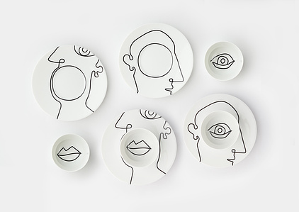 A collection of cups and saucers on a minimalistic clean white background photographed by leading luxury prodcut photographer based in Pune India.