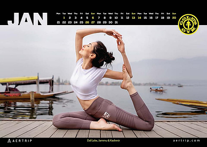 yoga poses by the beautiful dal lake photshoot by the best indian commercial fitness photographer based in mumbai india
