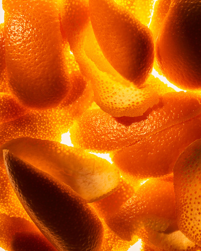 Closeup image of fresh orange peel.
