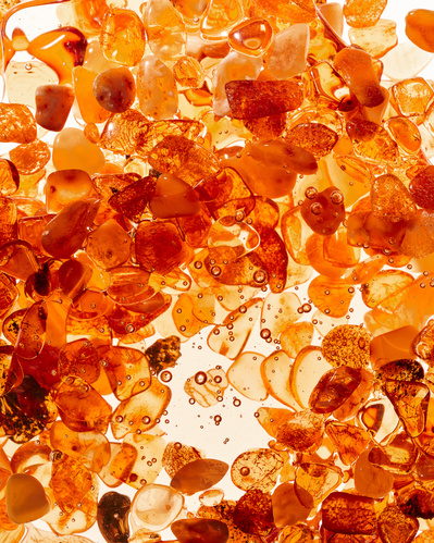 Close-up image of Amber and resin.