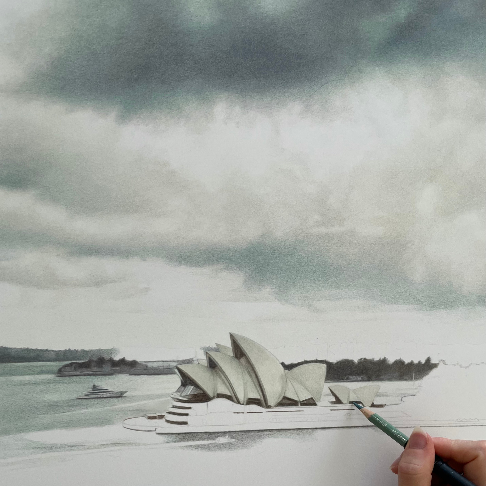 Work in progress of Sydney Opera House artwork