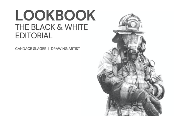 Lookbook The Black & White Editorial by drawing artist Candace Slager
