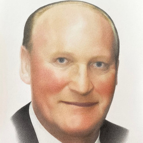 Commission artwork by Candace Slager. Colour pencil. Peter 2. Portrait commission.