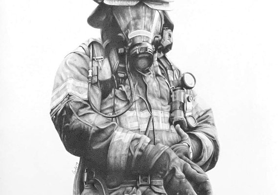 This is not a drill - firefighter graphite by Candace Slager
