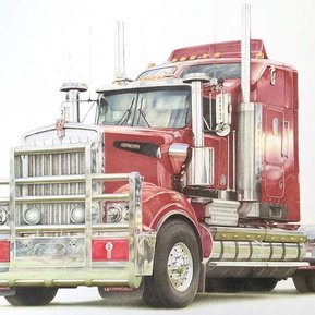 Commission artwork by Candace Slager. Colour pencil. Truck.