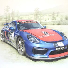 Commission artwork by Candace Slager. Colour pencil. Porsche.