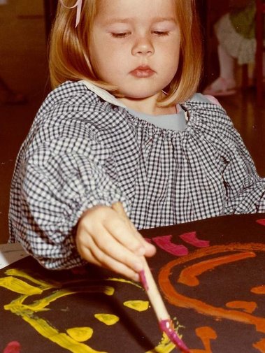 Candace Slager painting as a child
