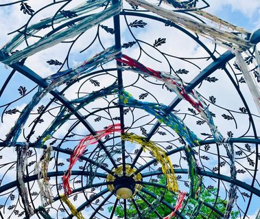 plastic bags, upcycle, public art, upcyle, plastic ban, grocery bags, weaving, artist installation, visual art, canadian artist, oakville, toronto