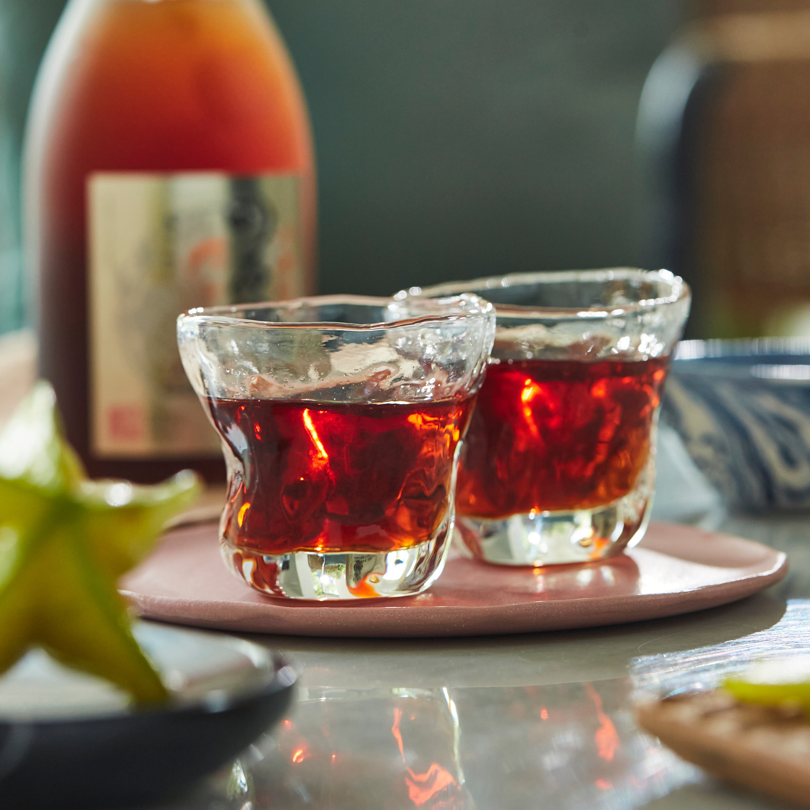 Curated glassware from online gift and homewares marketplace Not on the Highstreet. Shot by food and lifestyle south east London based photographer Lol Johnson. Styled by Nuala Sharkey