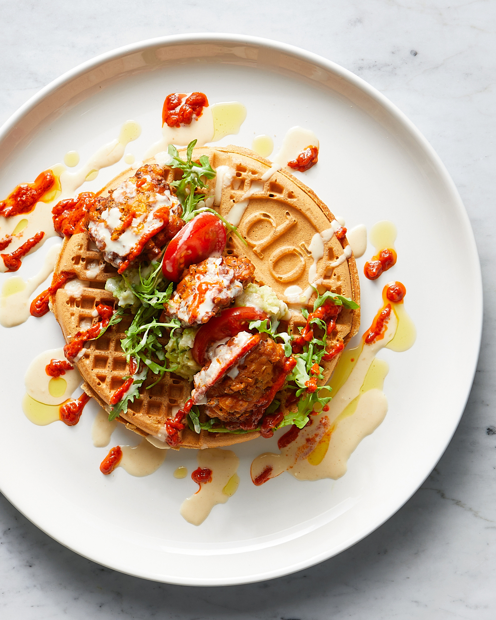 Branded waffles for Do Deli @ Hilton breakfast menu. Recipe development from Jane Alty for Stir Creative. Photography by London based food photographer Lol Johnson. Food and prop styling by Iona Blackshaw.