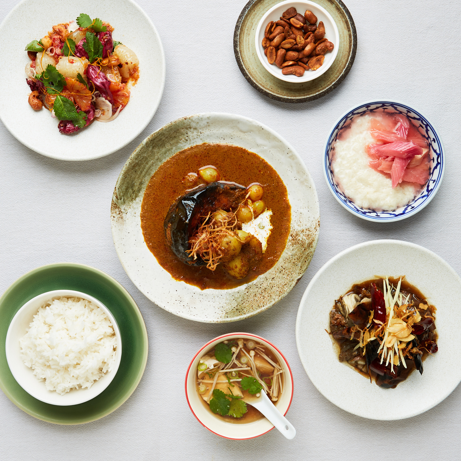 Still life imagery of menu items from acclaimed Thai restaurant The Begging Bowl, developed by head chef and co owner Jane Alty. Photography by London based food photographer Lol Johnson.