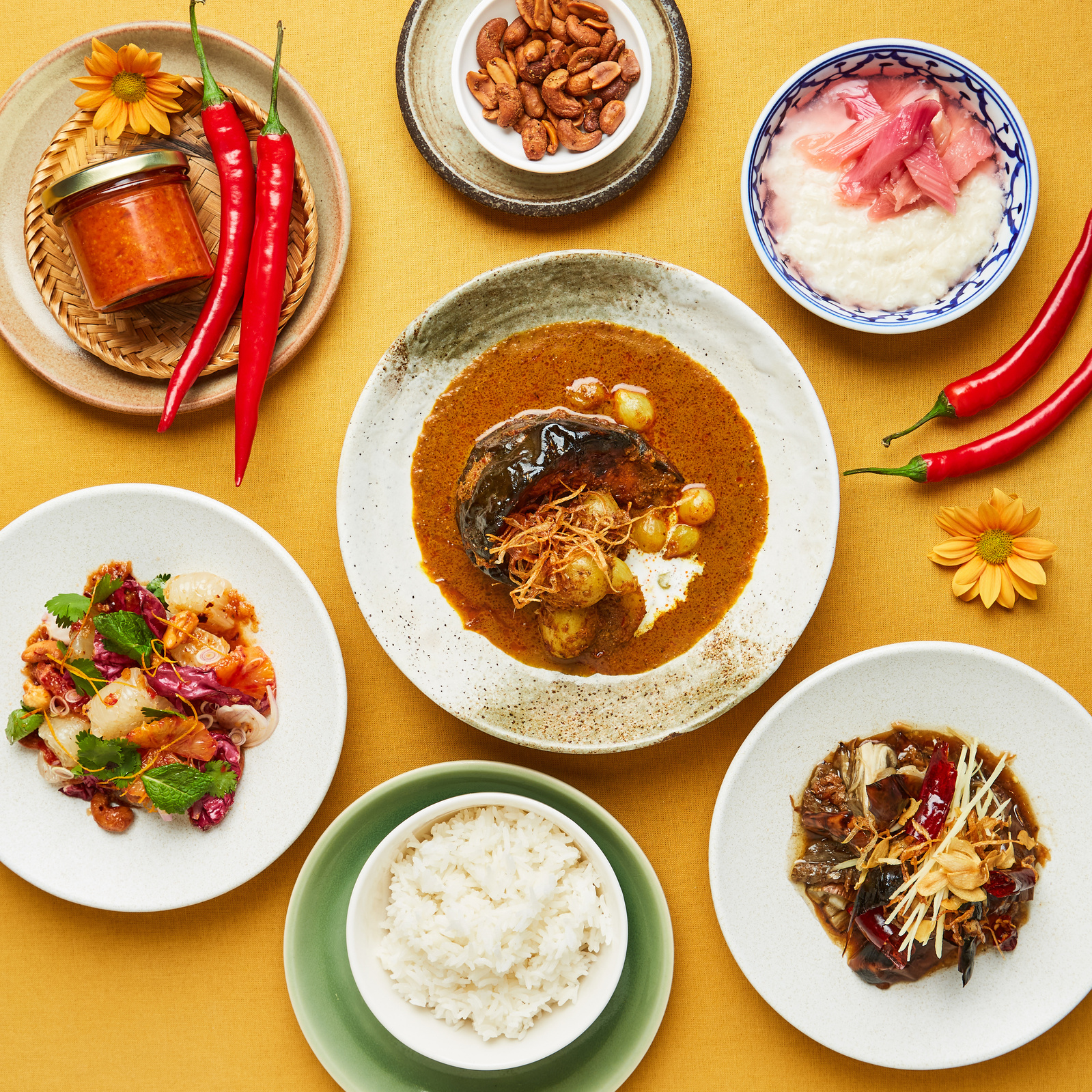Still life imagery of menu items from acclaimed Thai restaurant The Begging Bowl, developed by head chef and co owner Jane Alty. Photography by London based food photographer Lol Johnson.