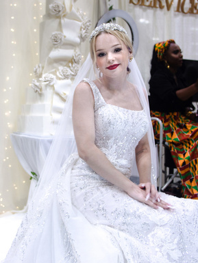 bridal portrait in wedding gown.  