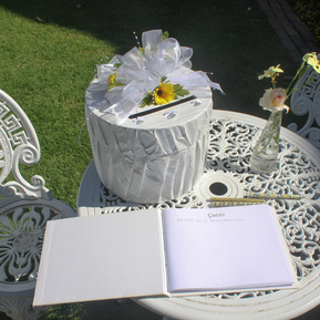 Wedding reception guest book. 