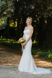Bride with bouquet before the ceremony 