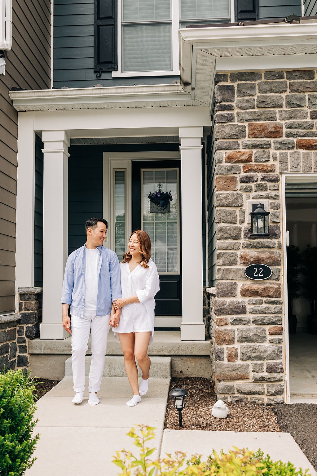 documentary style engagement photoshoot at home in the philadelphia suburbs