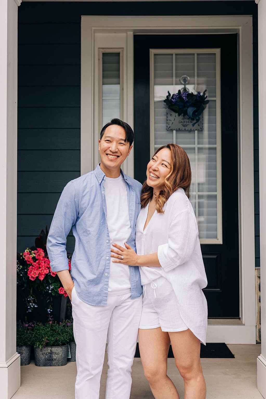 documentary style engagement photoshoot at home in the philadelphia suburbs