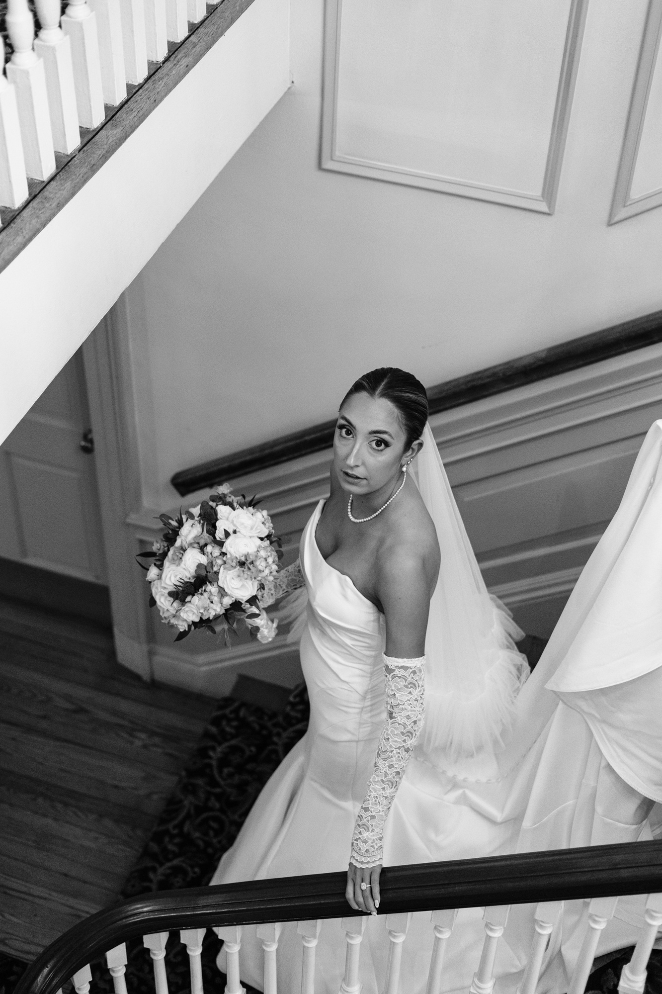 bride getting ready at glenhardie country club wedding