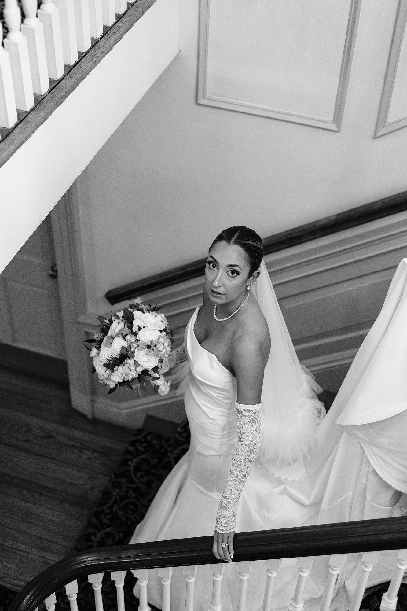 bride getting ready at glenhardie country club wedding