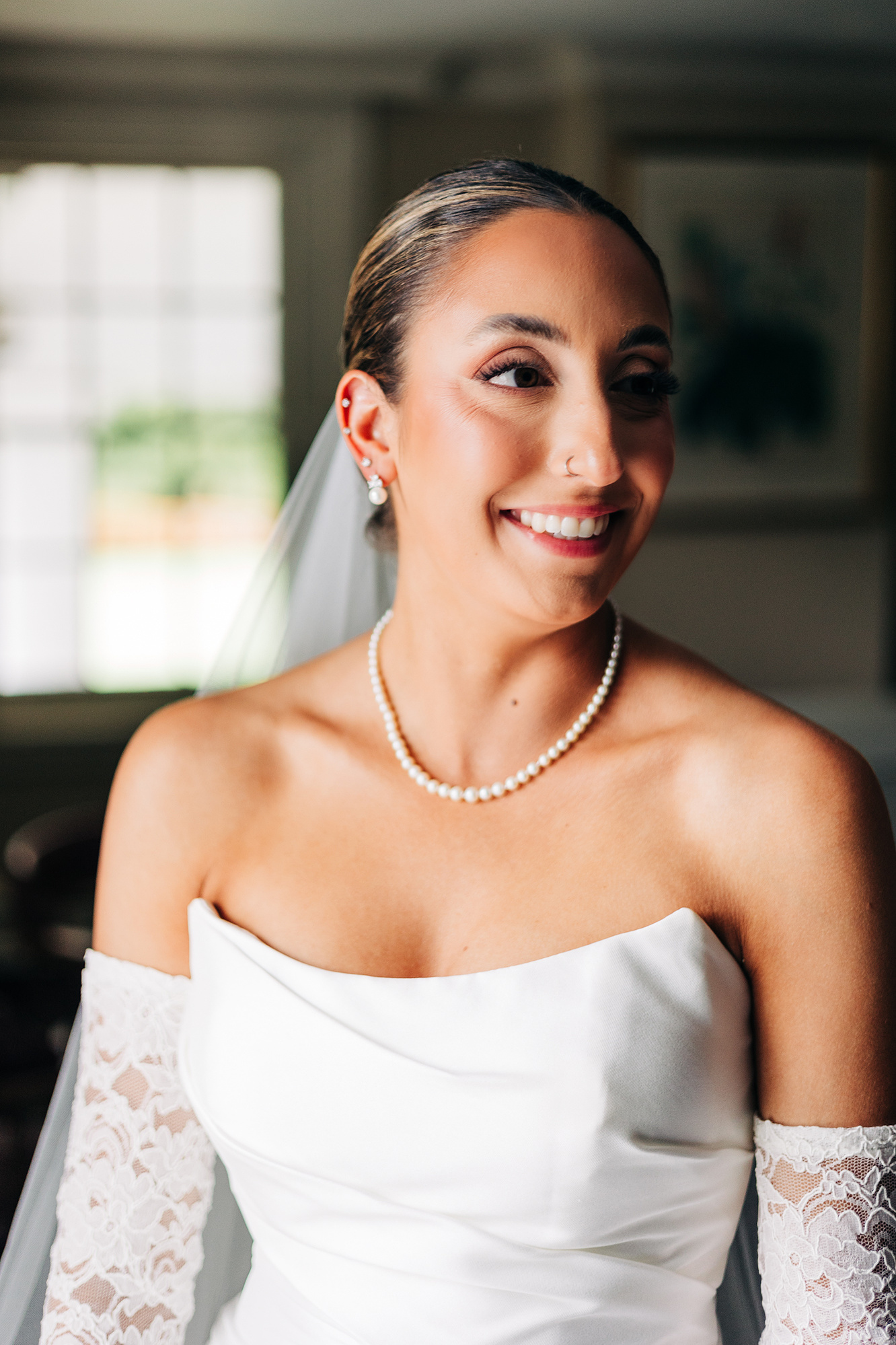 chic bride getting ready wedding day details at glenhardie country club near philadelphia pa