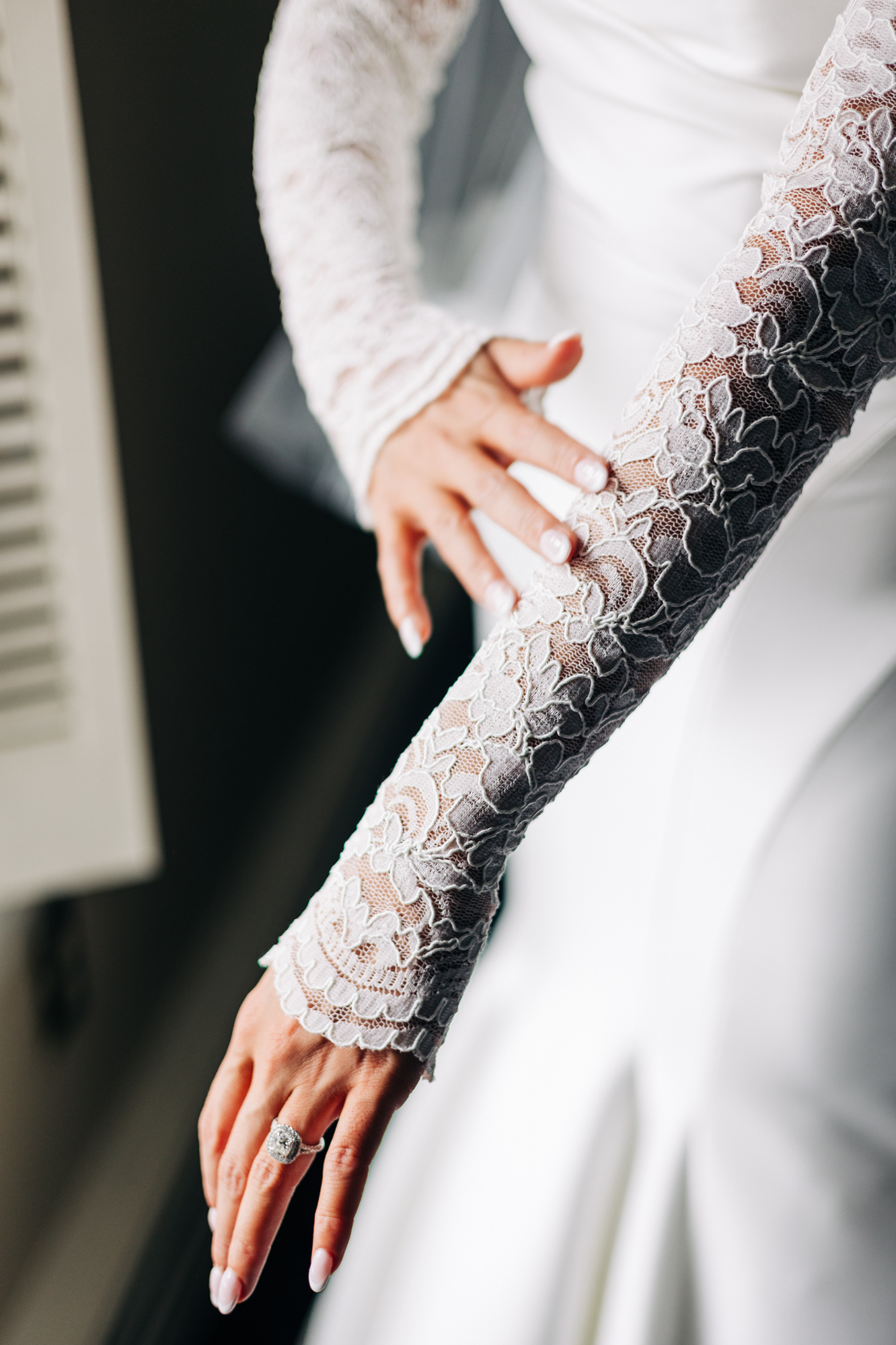 chic bride getting ready wedding day details at glenhardie country club near philadelphia pa