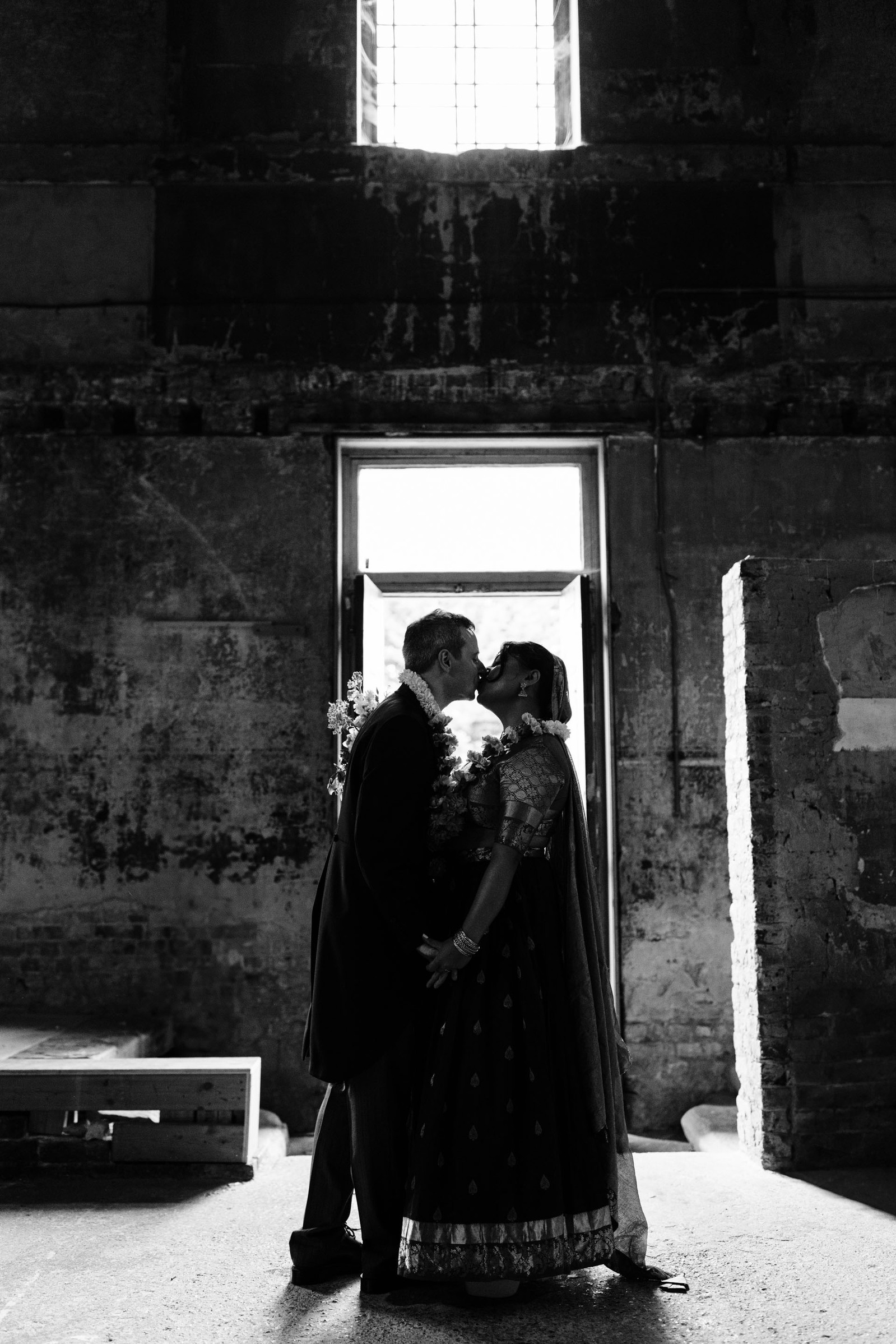 colorful multicultural british indian wedding ceremony at asylum chapel in london england UK wedding