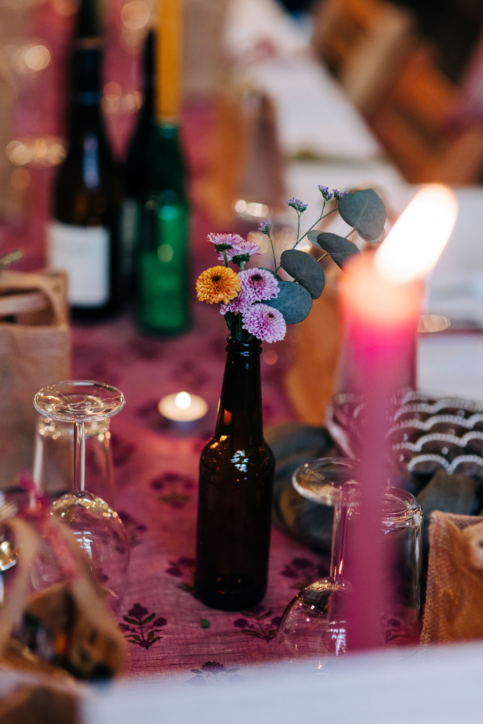 amp studios london wedding reception party dinner featuring pink and green wedding decor inspiration
