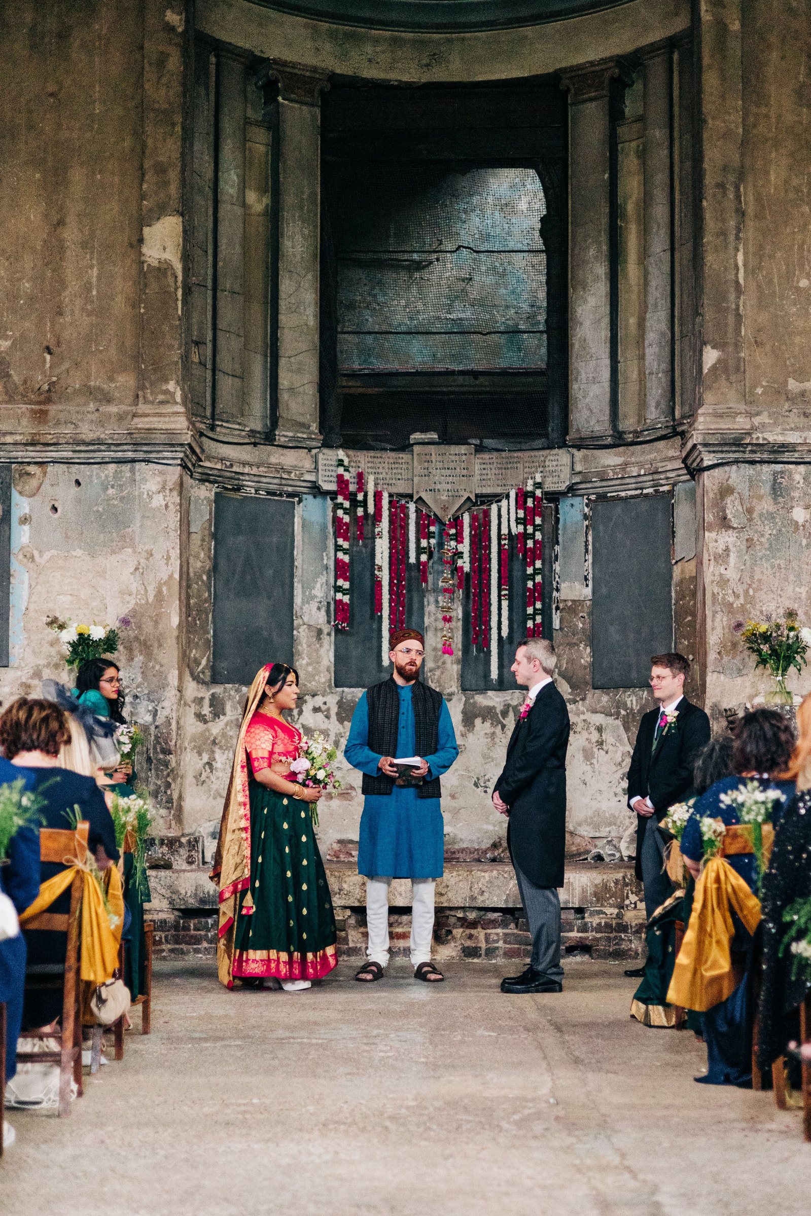 colorful multicultural british indian wedding at asylum chapel and amp studios in london england UK wedding