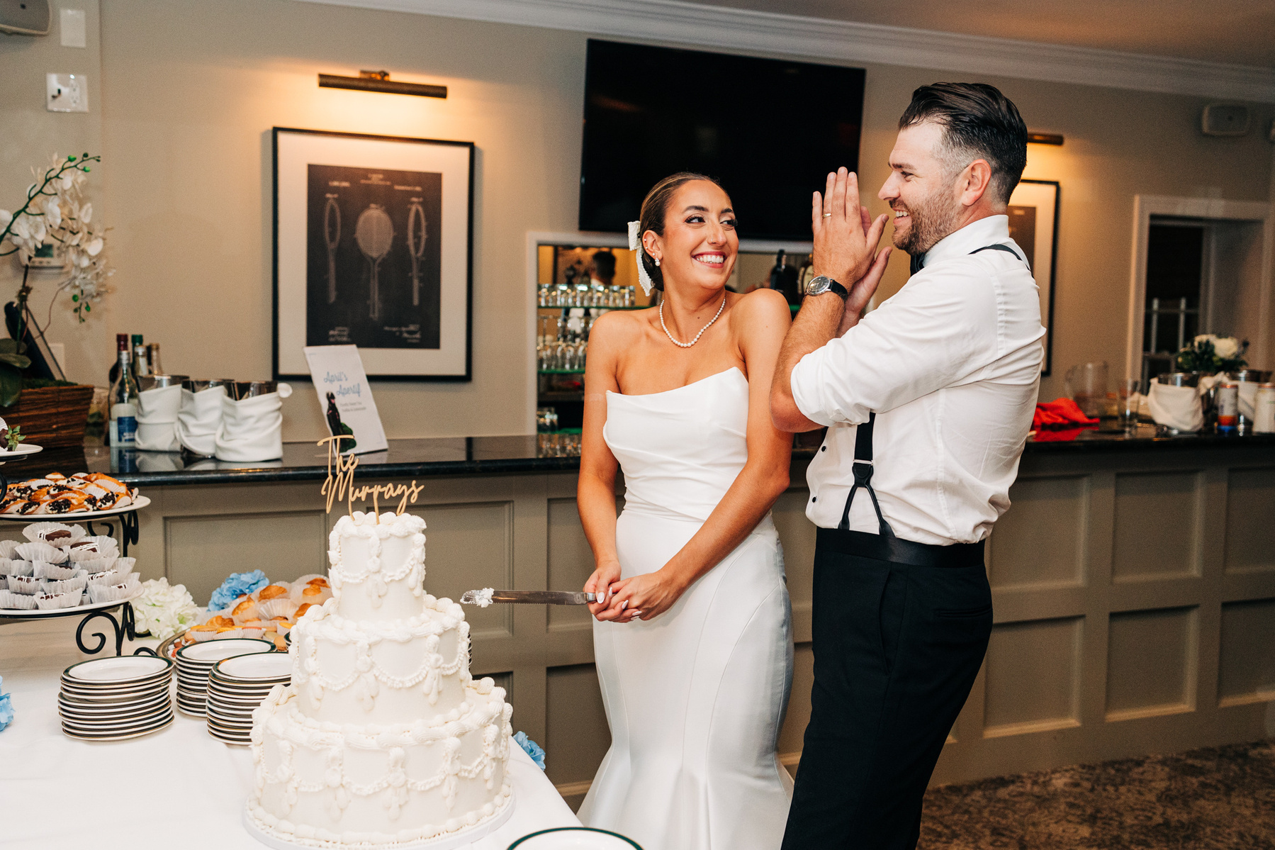 cake cutting wedding reception at glenhardie country club near philadelphia pennsylvania main line chester county
