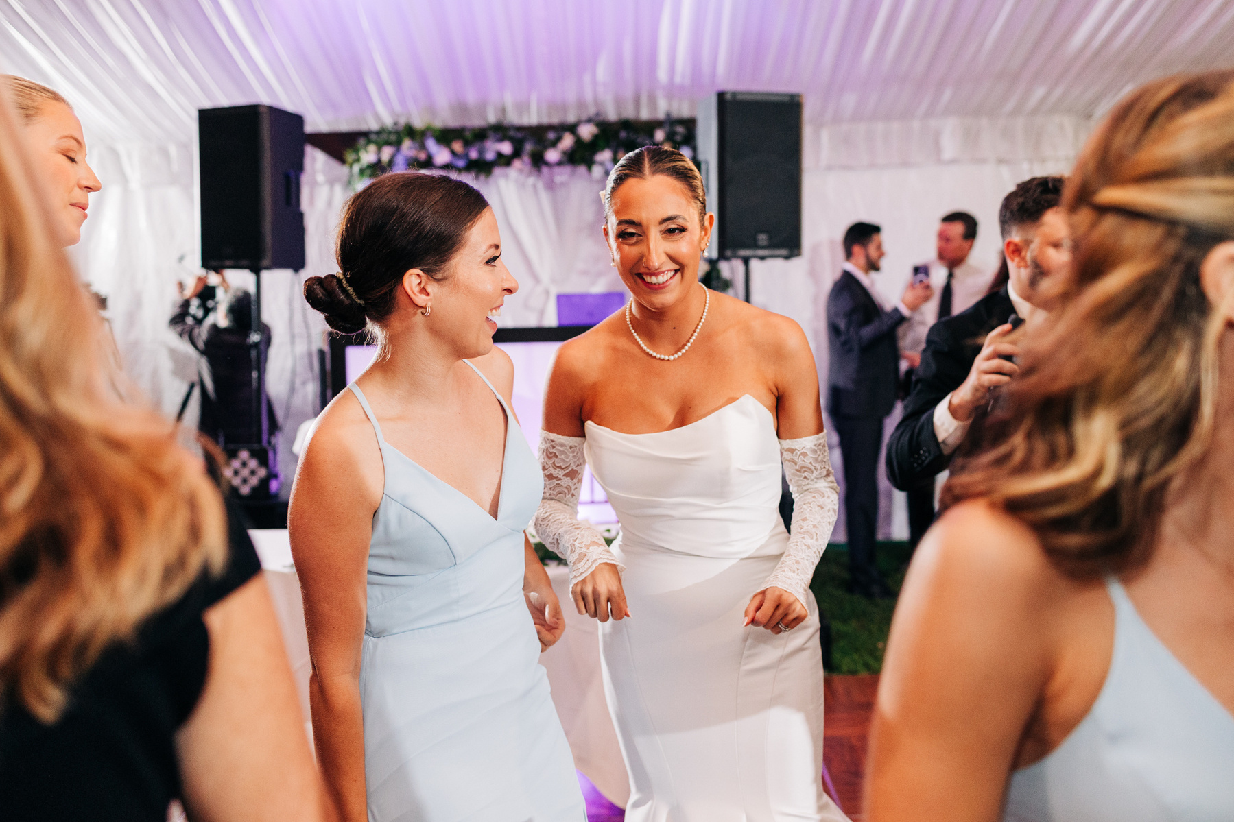 dance party at tented wedding reception at glenhardie country club near philadelphia pennsylvania main line chester county