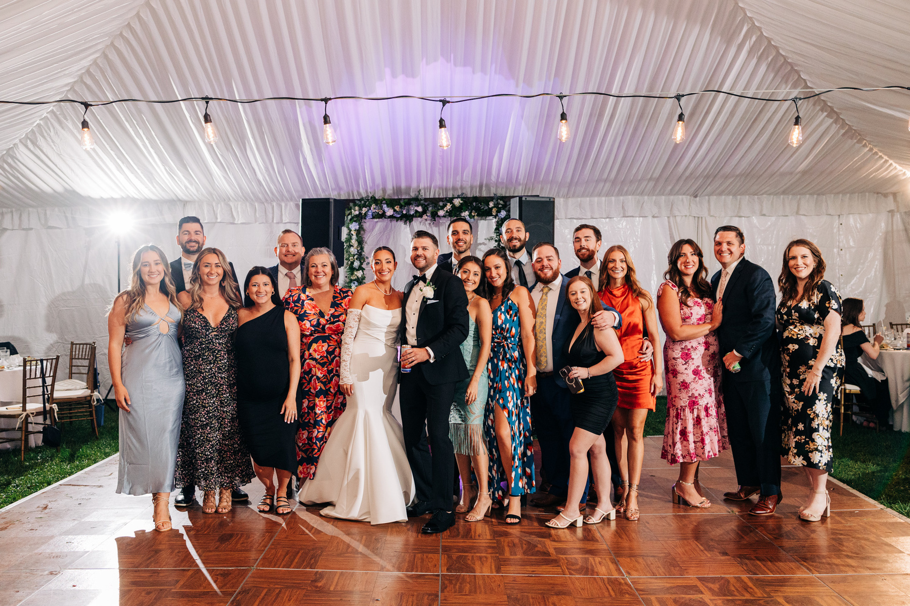 dance party at tented wedding reception at glenhardie country club near philadelphia pennsylvania main line chester county