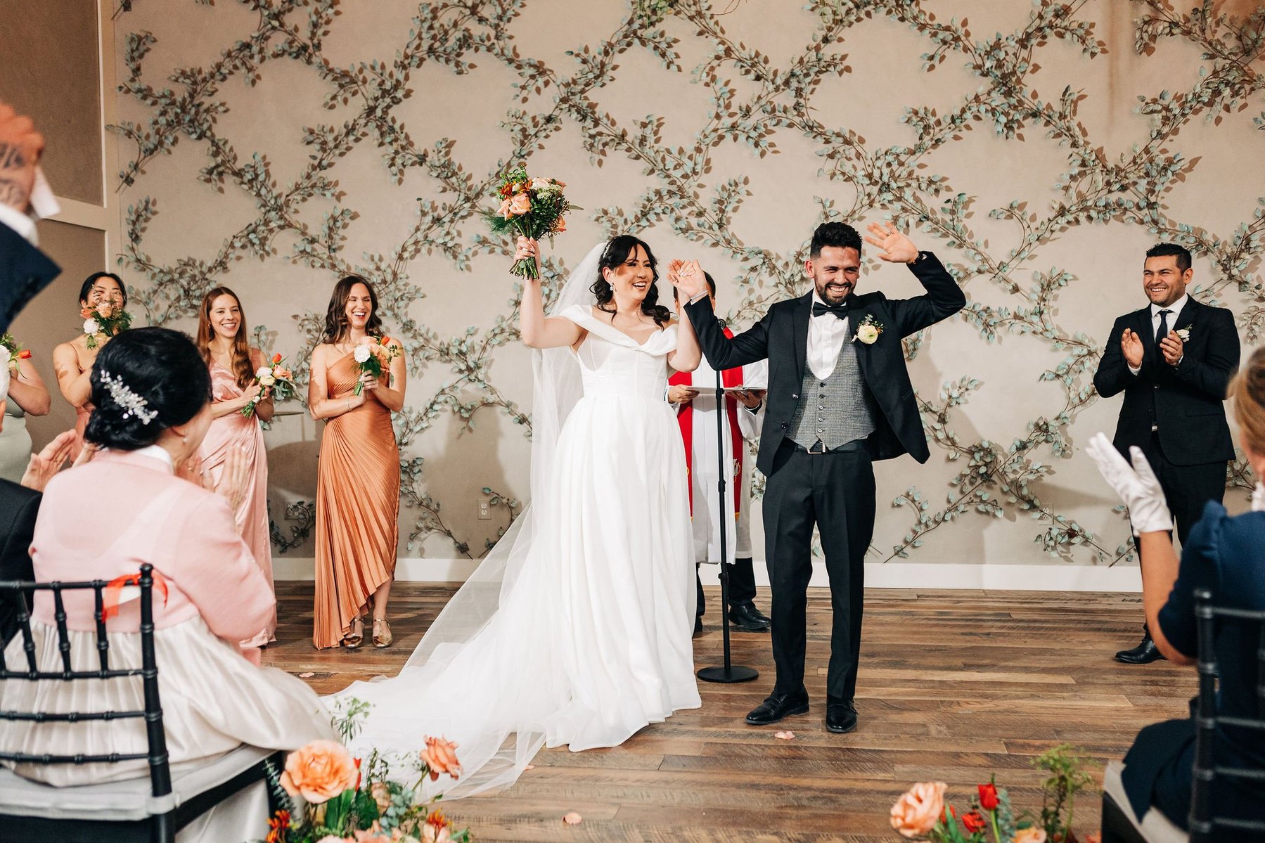 just married wedding ceremony at terrain wedding venue