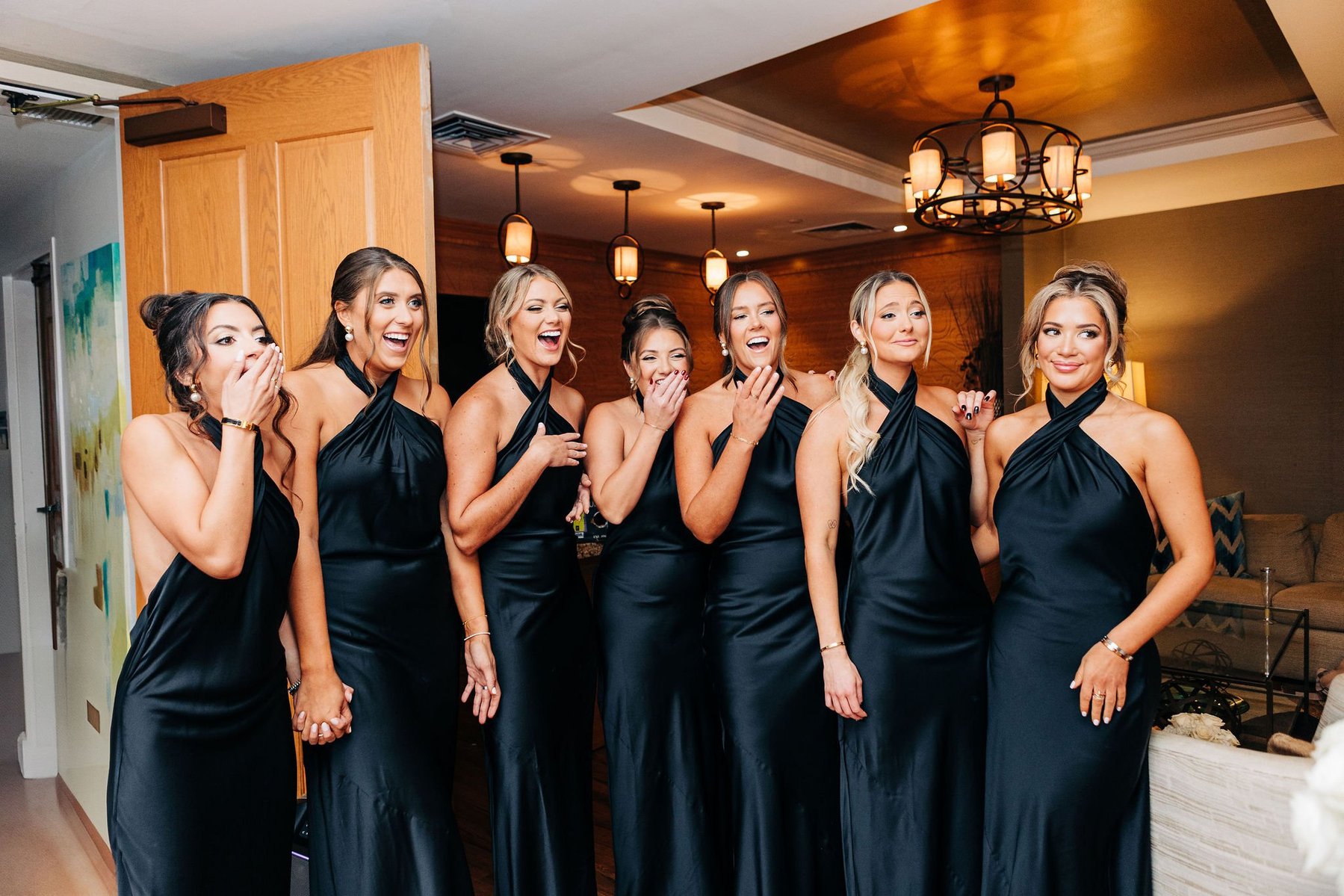 bridesmaids first look lambertville inn new jersey wedding photography
