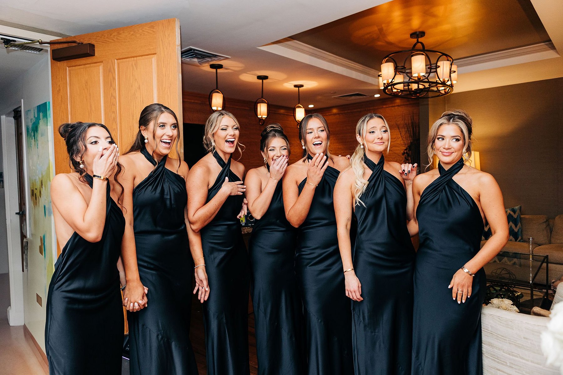 bridesmaids first look lambertville inn new jersey wedding photography