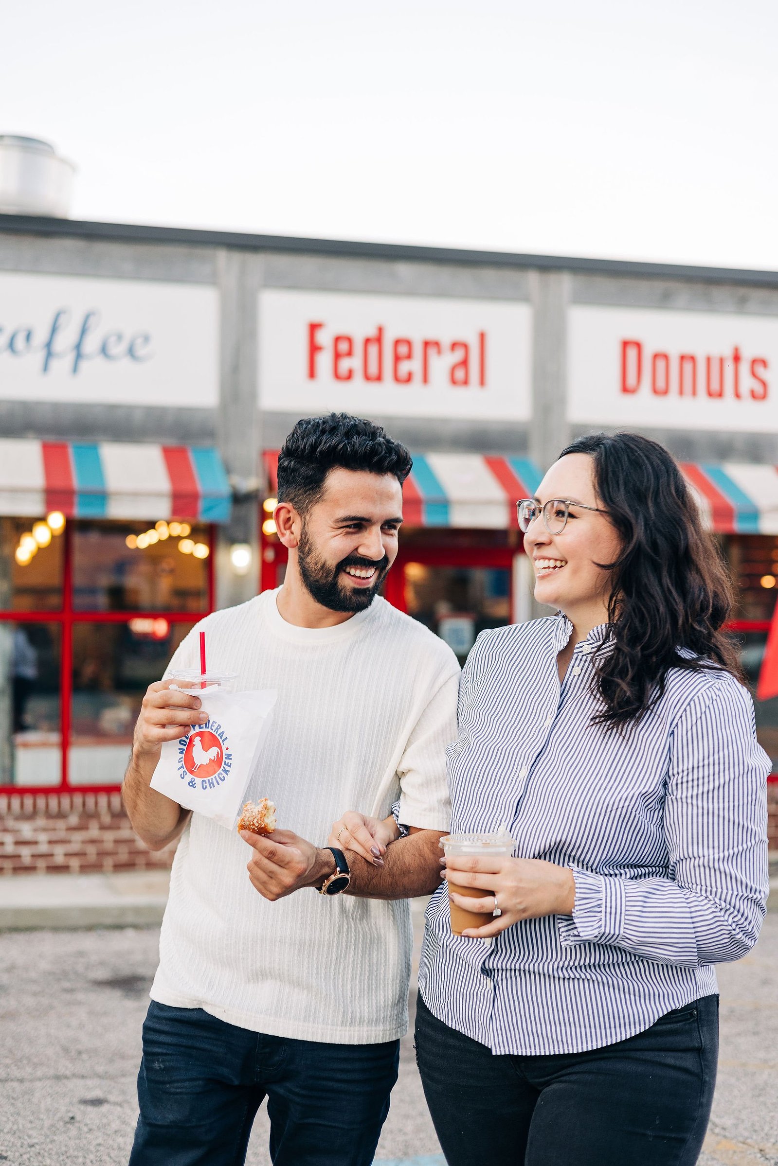 Philly engagement photos at Federal Donuts
