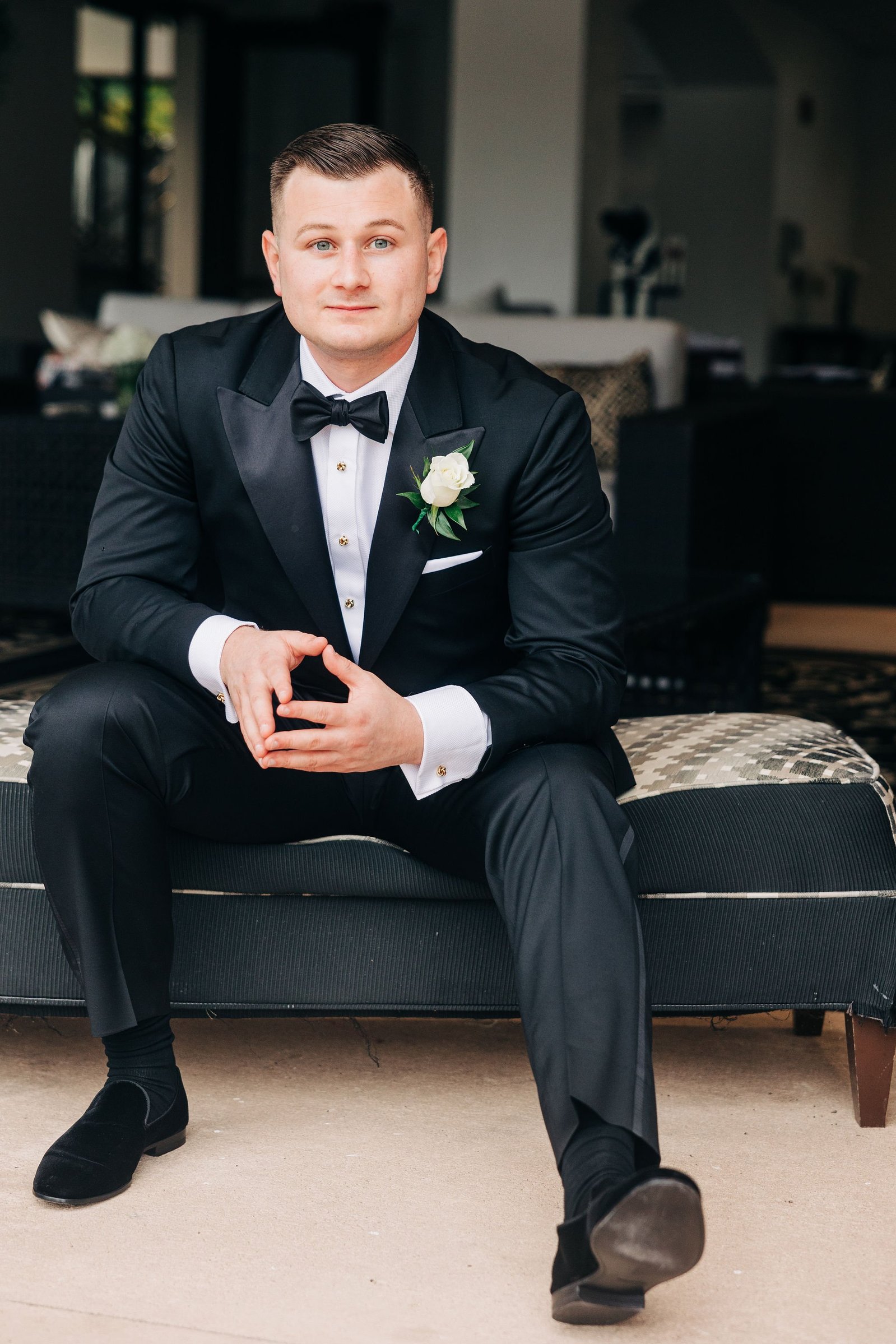 groom getting ready lambertville inn new jersey wedding photography