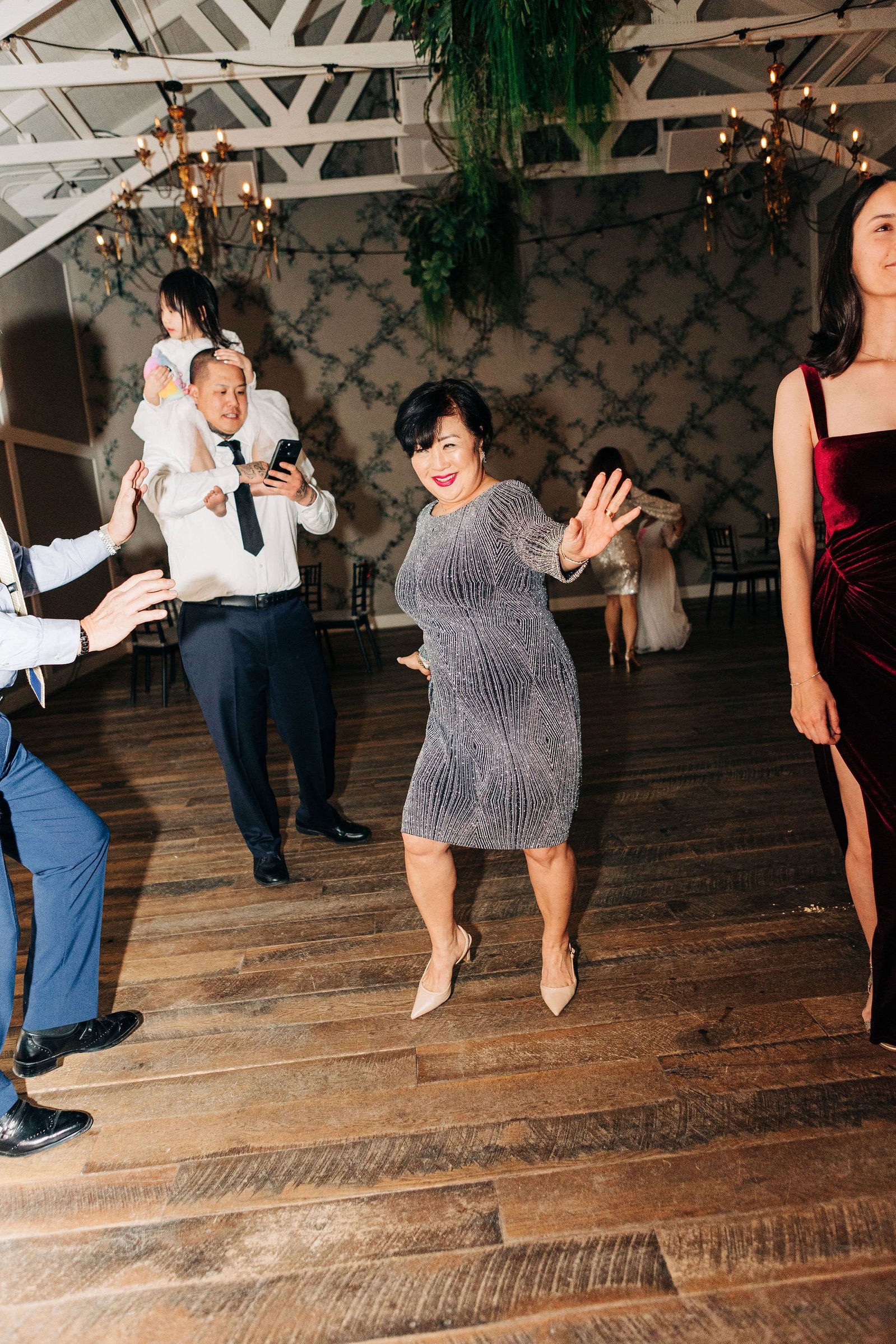 wedding reception dancefloor party at terrain delval