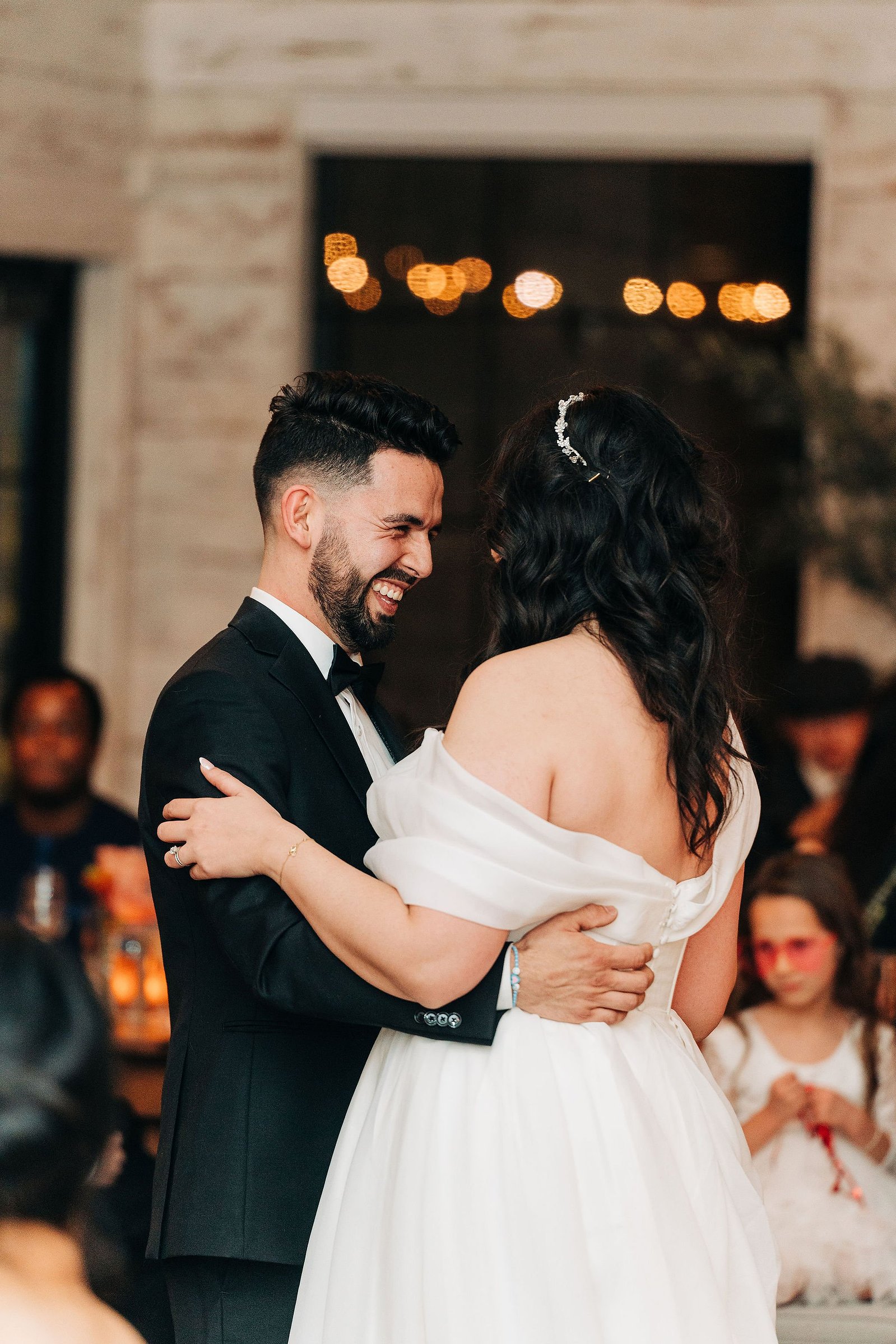 wedding reception at terrain delval venue near philadelphia by documentary style wedding photographer first dance