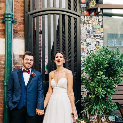vaux studio center city philadelphia micro wedding photos at graffiti bar