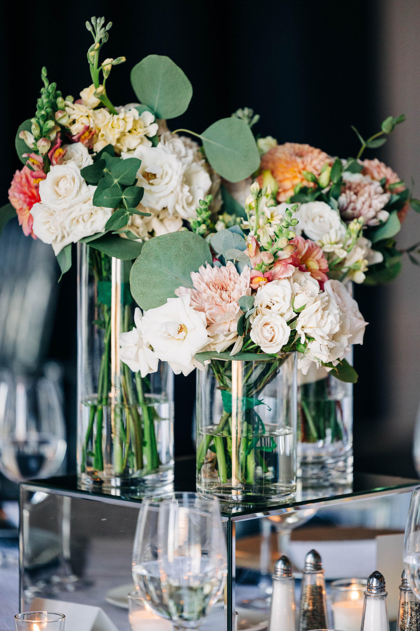 wedding reception centerpiece at the downtown club by cescaphe in philadelphia