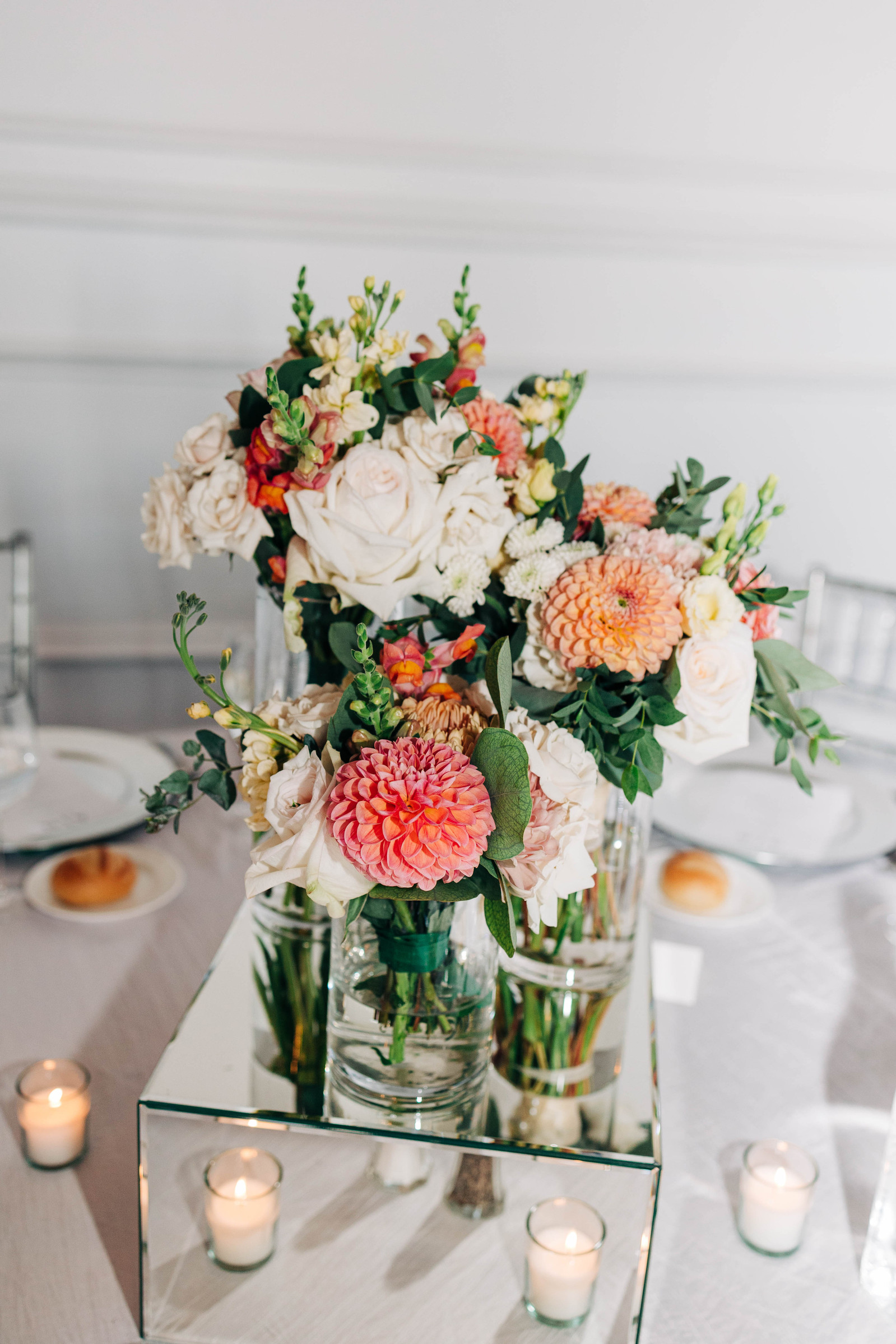 wedding reception centerpiece at the downtown club by cescaphe in philadelphia