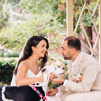 wedding day first look at 18th century garden philadelphia